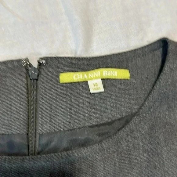 Gianni Bini Womens Belted Pocketed Wool Business Midi Dress size 12 Gray - Picture 2 of 6